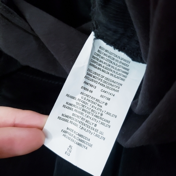 NWT Two Hearts Maternity Corduroy Bootcut Pants Dark Grey XL - Picture 10 of 10